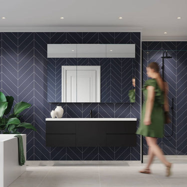 Fibo Urban Smokey Blue Chevron Wall Panel